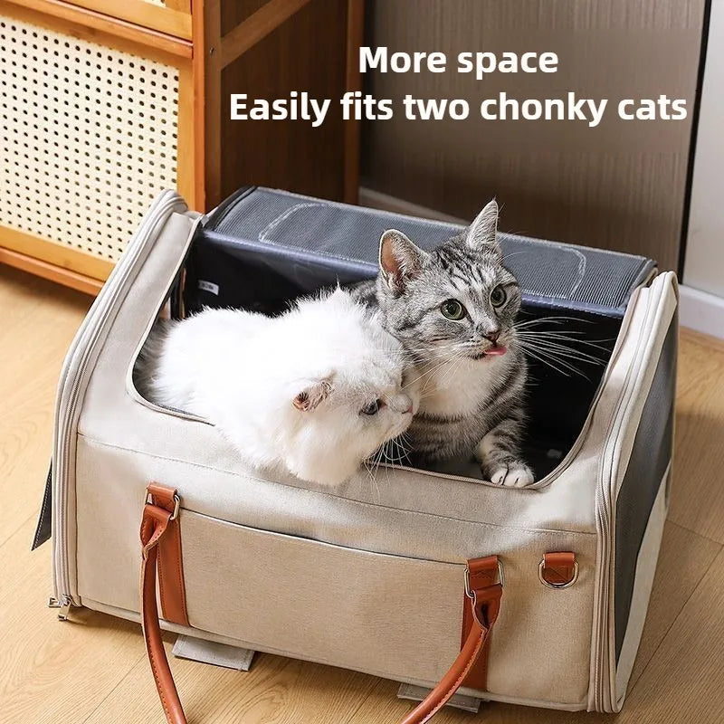 2-in-1 Pet Stroller & Backpack Carrier – Foldable, Breathable, Large Capacity for Cats & Dogs
