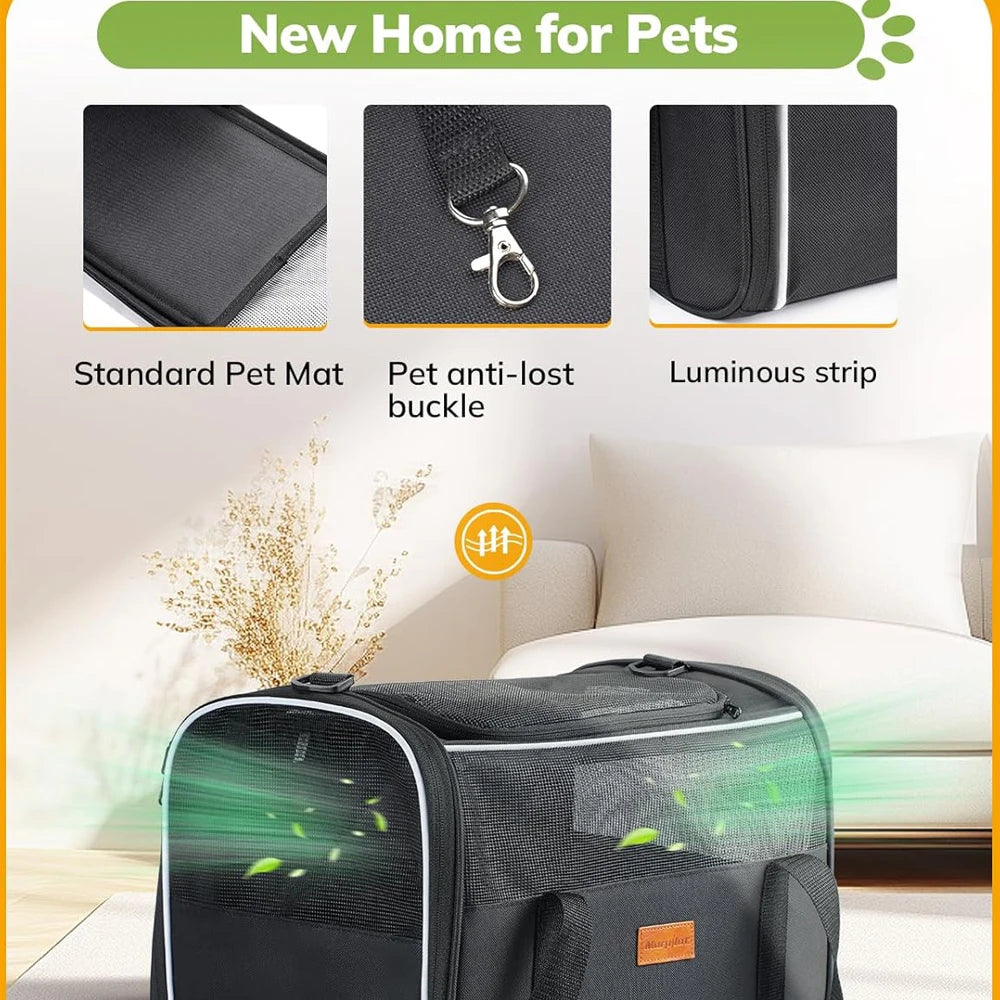 Soft Pet Carrier Bag – Airline Approved for Cats & Small Dogs up to 14lbs