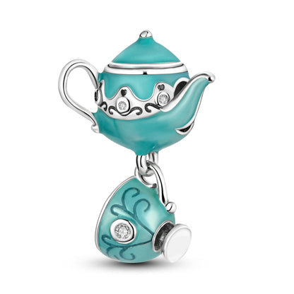 Silver Cute Animal Charm Bead – Penguin & Avocado Dangle Pendant for Bracelets
