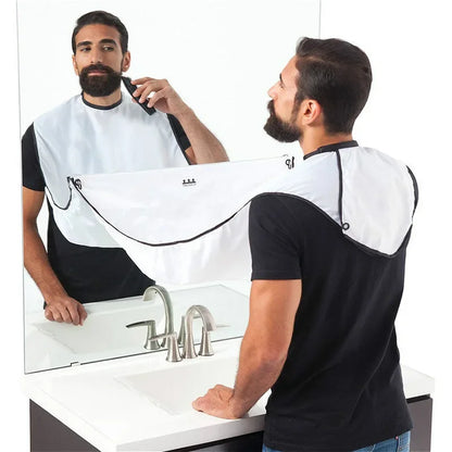 Men's Shaving Apron Beard Catcher Bib 110x70cm – Waterproof Cape with Suction Cups