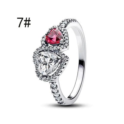 925 Sterling Silver Pink Bow Zircon Jewelry Set – Ring, Earrings, Bracelet & Necklace