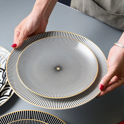 Japanese-Style Wavy Ceramic Vegetable Plate – Nordic Dessert & Western Food Dish