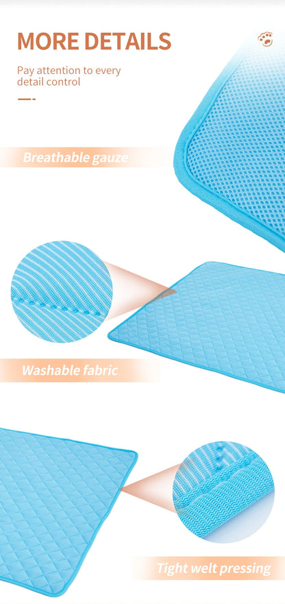 Portable Dog Cooling Mat - Ice Silk Pet Pad for Indoor & Outdoor Use - BeeTrendyShop.COM