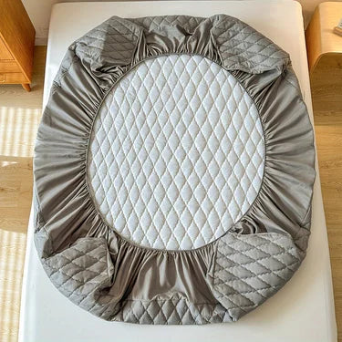Waterproof Throw Mattress Cover Bed Fitted Sheet Mattress Protector Single/Double/140/160 Muti Size  Gray/White - BeeTrendyShop.COM