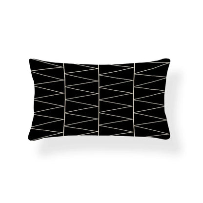 Nordic Geometric Zigzag Rectangle Cushion Cover – Cotton Linen Throw Pillow Cover 30x50CM