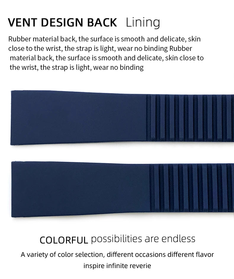 Natural Rubber Watchband for Patek PP Philippe Aquanaut 5067 5068 18mm 19mm Soft Silicone Colorful Watch Strap Women