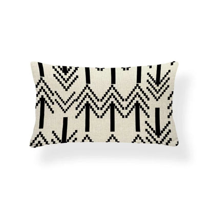 Nordic Geometric Zigzag Rectangle Cushion Cover – Cotton Linen Throw Pillow Cover 30x50CM