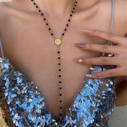 Bohemian Y-Shaped Necklace for Women – Y2K Metal Clavicle Chain Choker