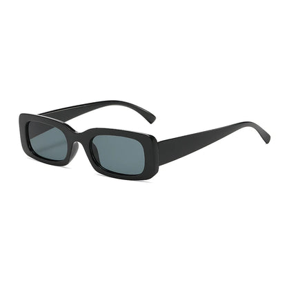 Small Rectangle Sunglasses – Retro Black UV400 for Driving & Fishing