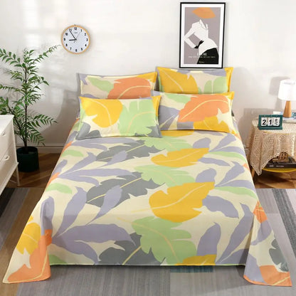 Modern Polyester Cotton Flat Bed Sheet – Soft Bed Linen for Single, Queen & King Size (No Pillow Covers)