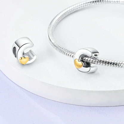 925 Sterling Silver A-Z Letter Charm Beads – Gold Alphabet DIY Birthday Jewelry