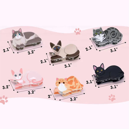 Cartoon Cat Hair Claw Clip – Cute Kids Hairpin for Girls (Party & School Gift)