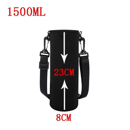 Neoprene Water Bottle Holder Bag 750ML/1000ML/1500ML – Insulated Pouch with Adjustable Strap