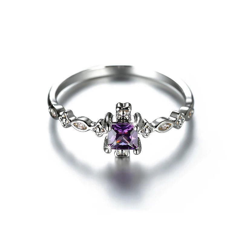 Fashion Ring 925 Silver Jewelry with Obsidian Zircon Gemstone Finger Rings Accessories for Women Wedding Party Gifts Wholesale