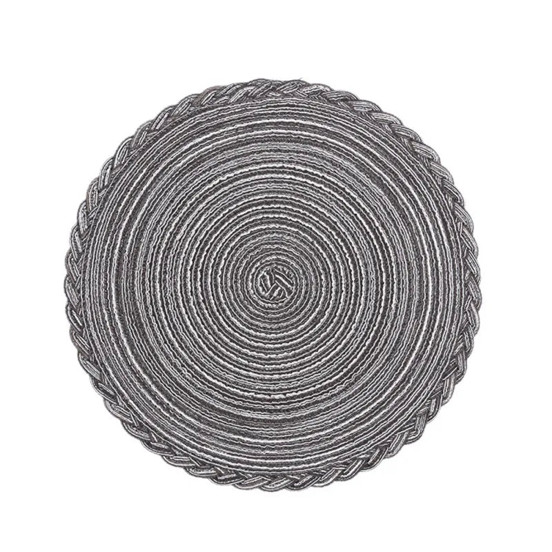 Round Braided Placemats 38cm – Woven Washable Non-Slip Table Mats for Dining | Set of 4
