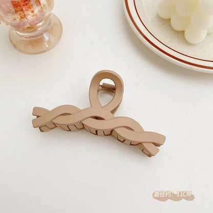 Large Acrylic Hair Claw Clip – Korean Style Coffee Color Hairpin for Women & Girls
