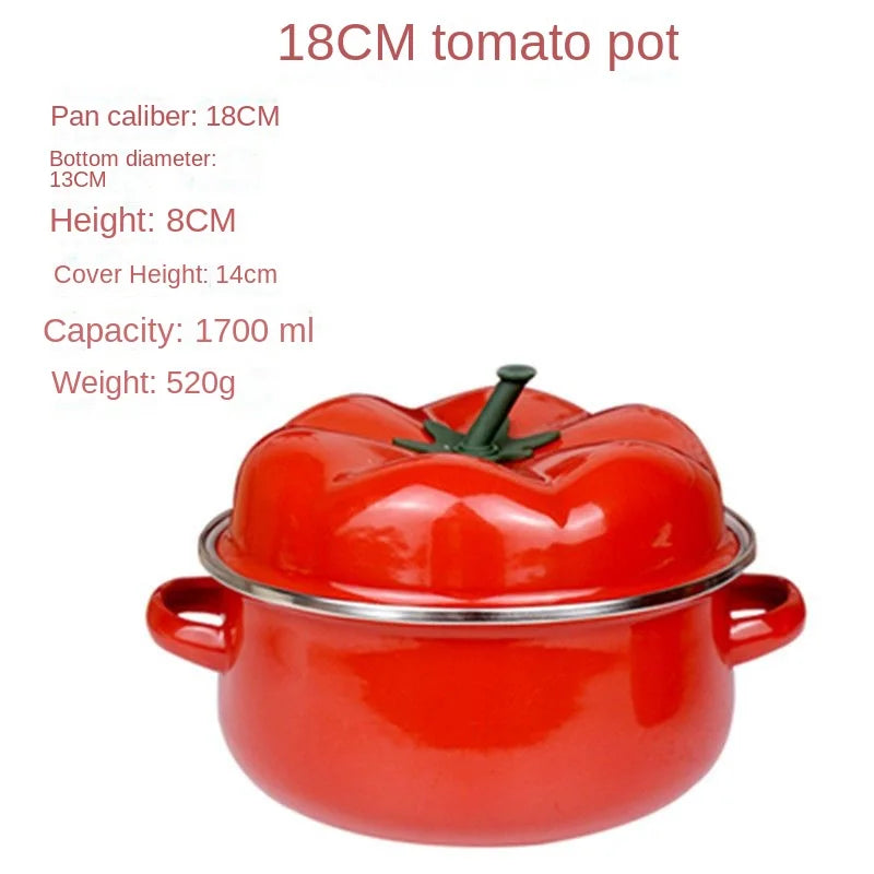 Durable Porcelain Tomato Pot with Heating Function for Soup and Stew, 18cm/20cm/22cm