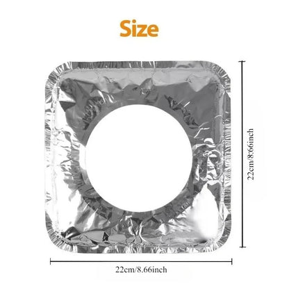 Disposable Aluminum Foil Burner Covers – Oil-Proof Gas Cooktop Stove Liners for Easy Cleaning | 20pcs