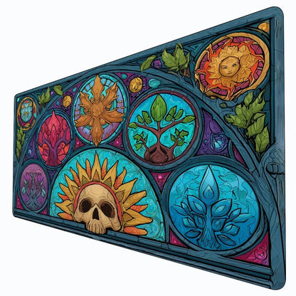 MTG Playmat – Mysterious Natural Elements Magic Card Gaming Mat with Zones | 60x35cm Desk Mat