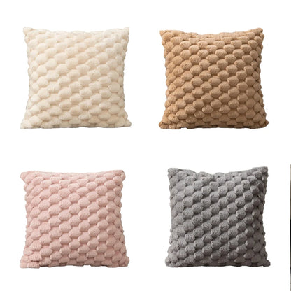 4-Piece Soft Decorative Cushion Cover Set 18x18 Inch – Removable Washable Pillowcase for Sofa & Bedroom