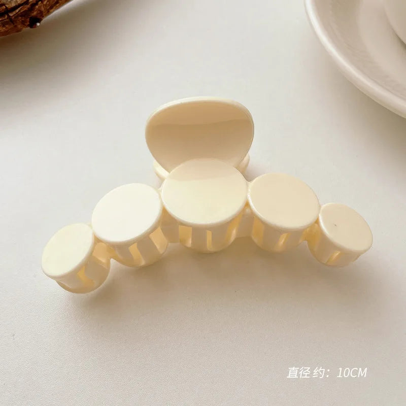 Large Acrylic Hair Claw Clip – Korean Style Coffee Color Hairpin for Women & Girls