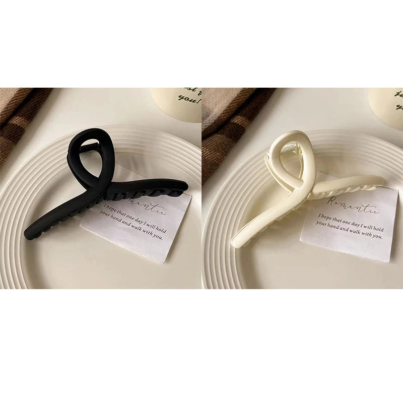Cross Matte Hair Claw Clip Set – Large Korean Hairgrip for Women (2/4Pcs)