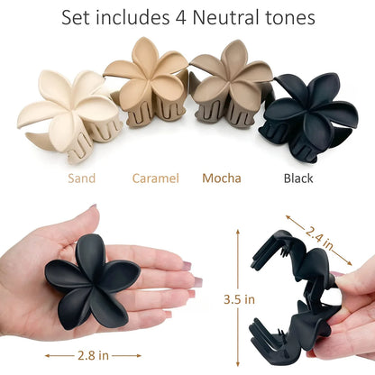 Large Flower Hair Claw Clip – Matte Sweet Barrette for Women & Girls