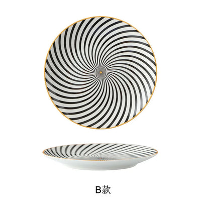 Japanese-Style Wavy Ceramic Vegetable Plate – Nordic Dessert & Western Food Dish