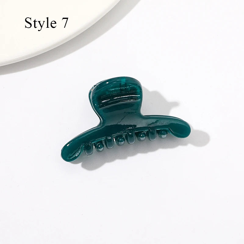 Mini Jelly Color Hair Claw Clip – Geometric Acrylic Shark Clip for Women & Girls