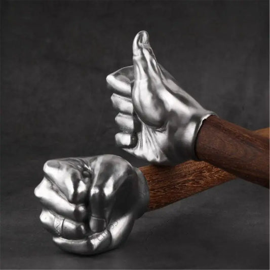Stainless Steel Fist Hammer For Home Car Outdoor Camping Wooden Handle Craft Hammer Decorative Ornament Hand Tool P9YB