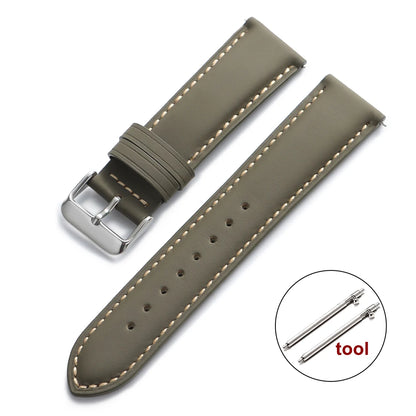 Quick Release Watch Band for Men Women Watchband Retro Cowhide Watch Strap Replacement Belt 18mm 20mm 22mm Vintage Brown Straps - BeeTrendyShop.COM