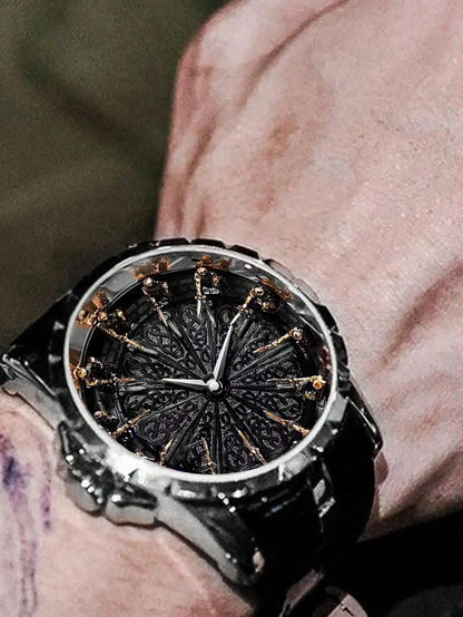 New watch for men with retro style and simple personality, practical belt, large dial, fully automatic quartz watch for men - BeeTrendyShop.COM