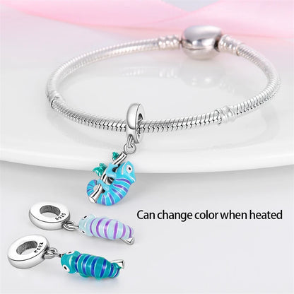 925 Sterling Silver Chameleon Luminous Butterfly Charm Bead – DIY Jewelry