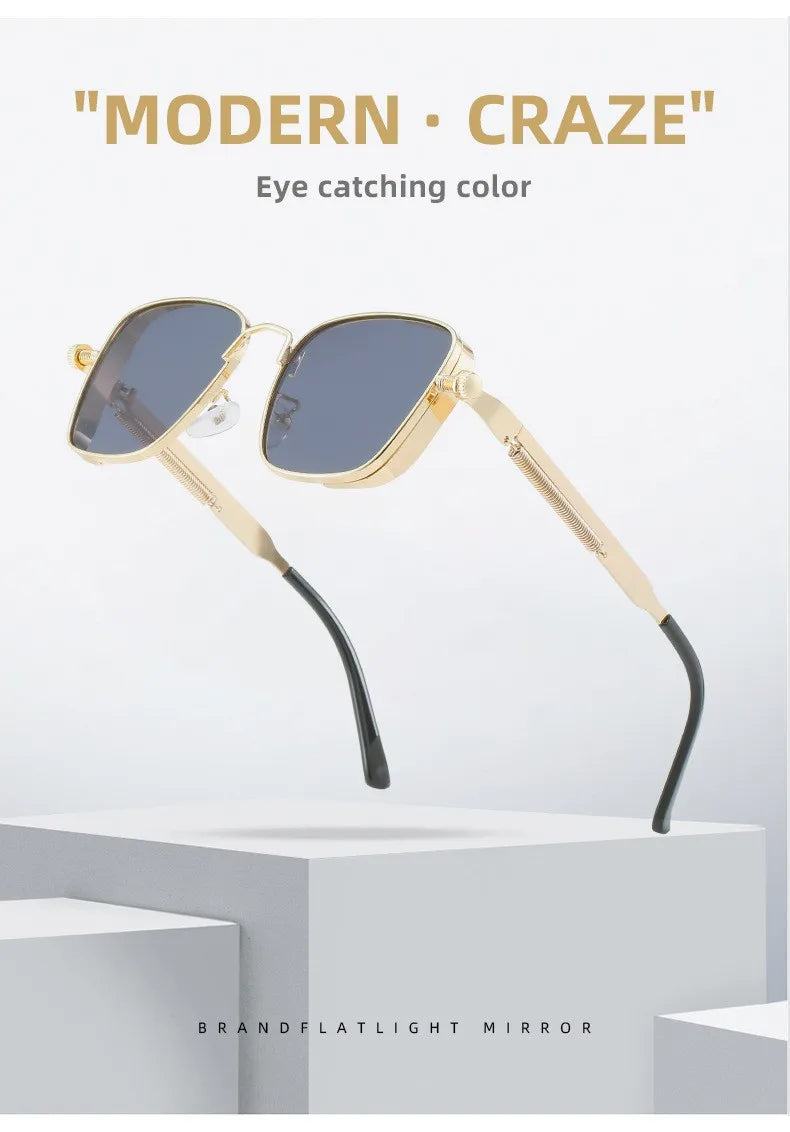 Shatar Polarized Metal Sunglasses – High-End UV400 Punk Fashion for Men