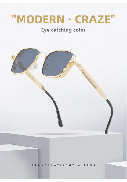 Shatar Polarized Metal Sunglasses – High-End UV400 Punk Fashion for Men