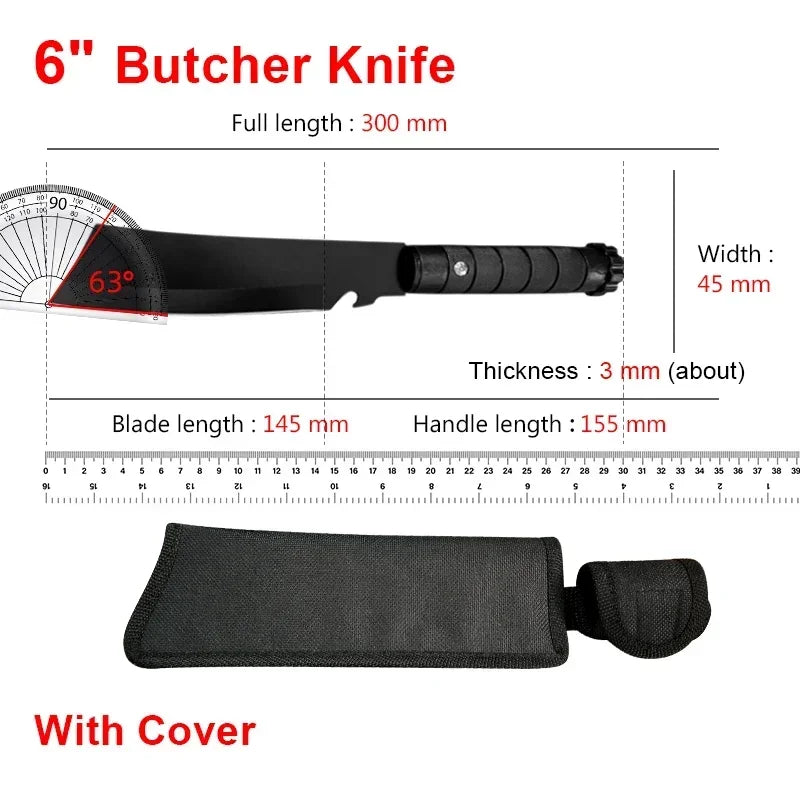 Handmade Forged Butcher Boning Knife Stainless Steel  Knife Meat Cleaver Fruit Cutting Knife Plastic Handle Cooking Tools