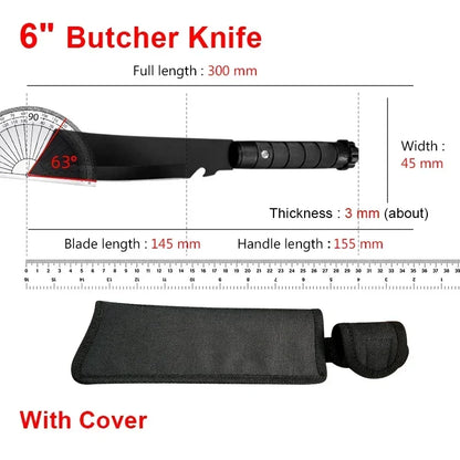Handmade Forged Butcher Boning Knife – Stainless Steel Meat Cleaver with Plastic Handle