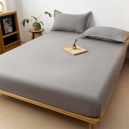 Waterproof Fitted Bed Sheet & Mattress Protector – Elastic Band Coverlet for Single, Double, King & Queen