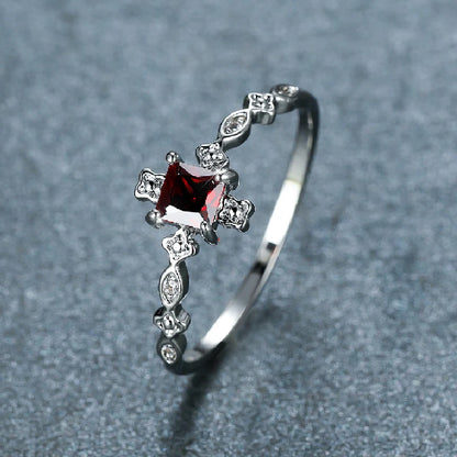 925 Sterling Silver Gemstone Ring – Zircon Fashion Jewelry for Women