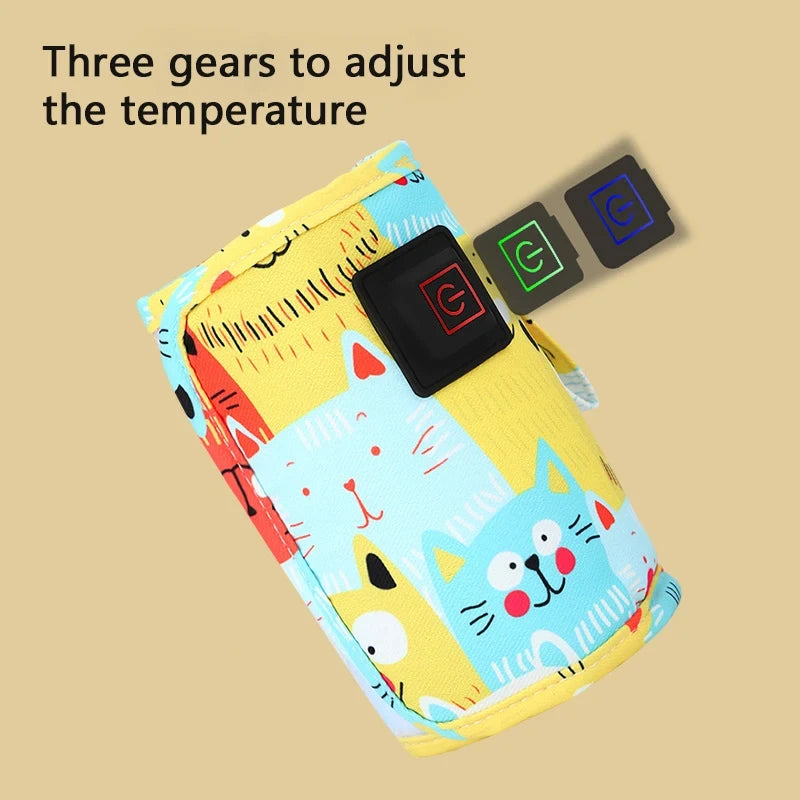 Portable USB Milk Warmer Bag – Insulated Stroller Travel Nursing Bottle Heater