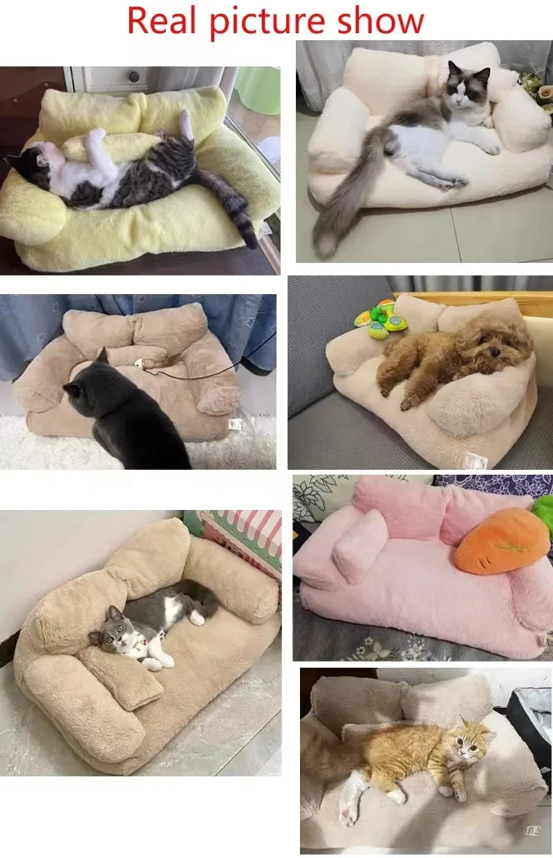 4-Season Removable Pet Sofa Bed - Extra Large Washable Bed for Cats & Dogs
