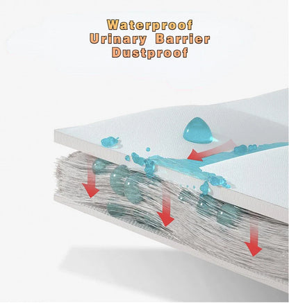 Waterproof Throw Mattress Cover Bed Fitted Sheet Mattress Protector Single/Double/140/160 Muti Size  Gray/White - BeeTrendyShop.COM