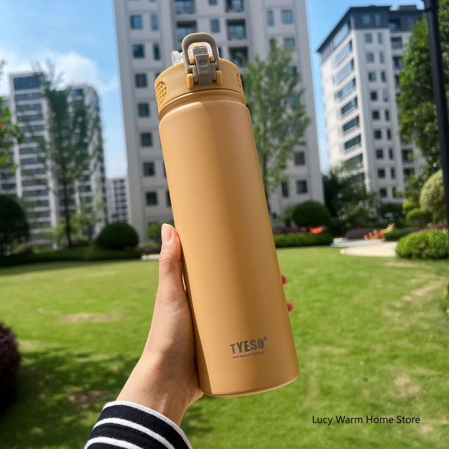 Thermal Water Bottle with Straw 600/750ML – Stainless Steel Hot & Cold Mug