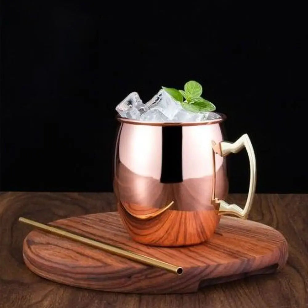 Drinkware Stainless Steel Moscow Mule Mug Fall-resistant Durable Beer Cup with Handle Cocktail Wine Cup Pub
