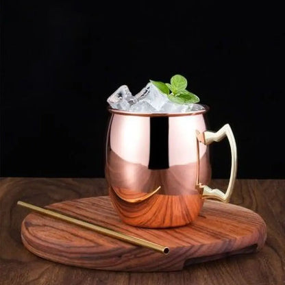 Moscow Mule Stainless Steel Mug – 530ml Beer & Cocktail Cup with Handle