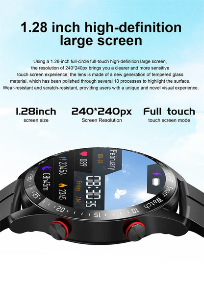 ECG+PPG Smartwatch – Laser Health Monitor, Blood Pressure, Bluetooth Call, Waterproof with Box