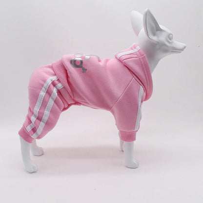 Adidog Dog Jumpsuit – Sports Hoodie Suit for Small Dogs | Chihuahua, Terrier & Beagle | 7 Colors