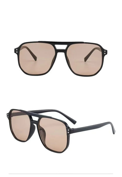 Vintage Oversized Square Sunglasses – UV400 Retro Shades for Men & Women