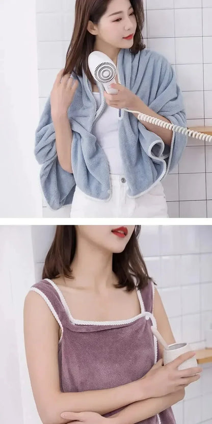 Womens Bath Towels Girls Wearable 140*85Cm Fast Drying Bathing Beach Spa Bathrobes Wash Clothing, Shower Bath And Gym Towel - BeeTrendyShop.COM