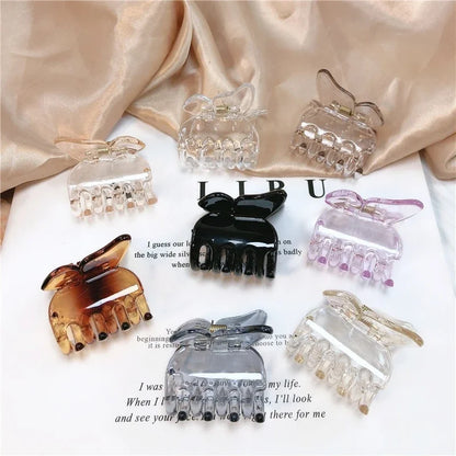 Cute Butterfly Hair Claw Clip – Korean Solid Color Small Barrette for Women